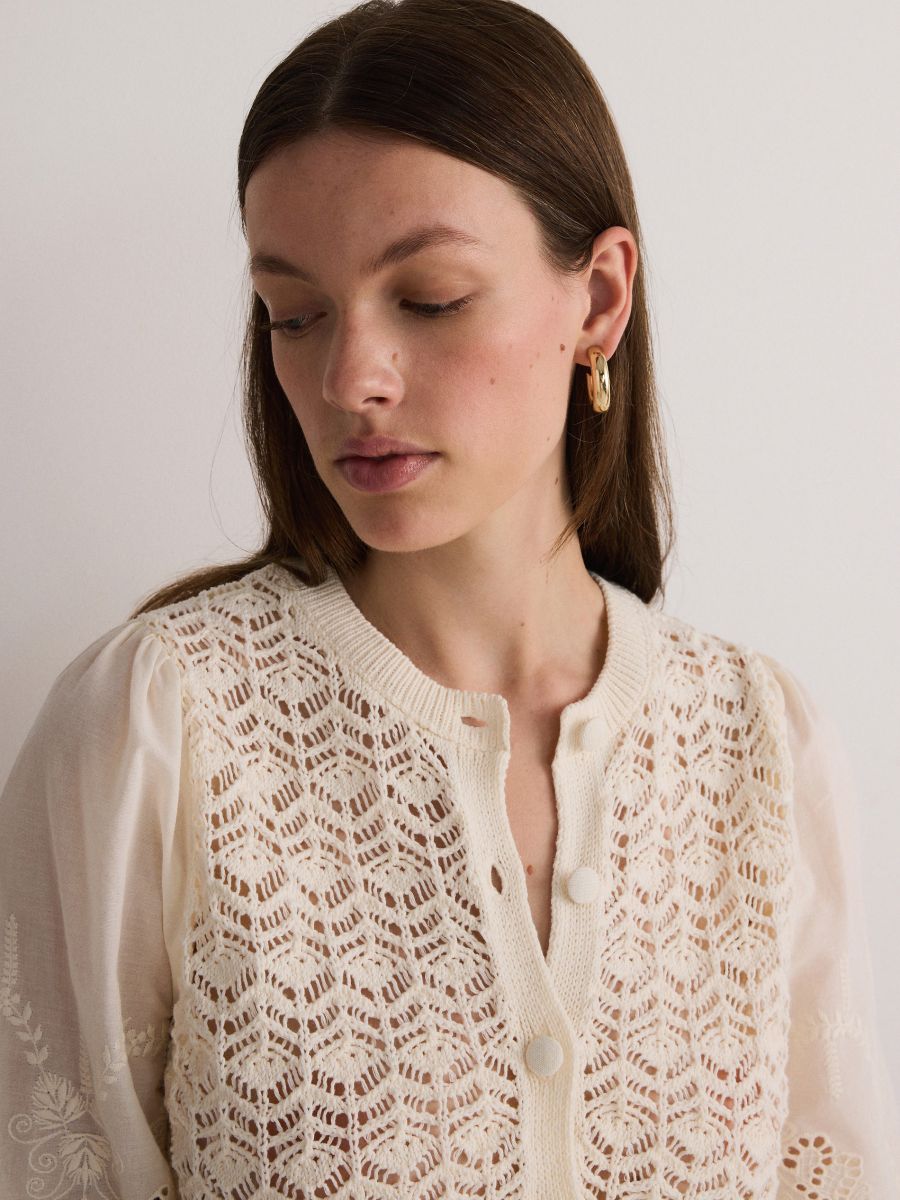 Häkelpullover - creme - RESERVED - 4