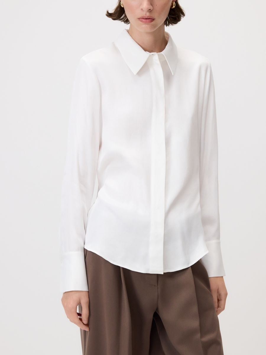 Viscose shirt - white - RESERVED