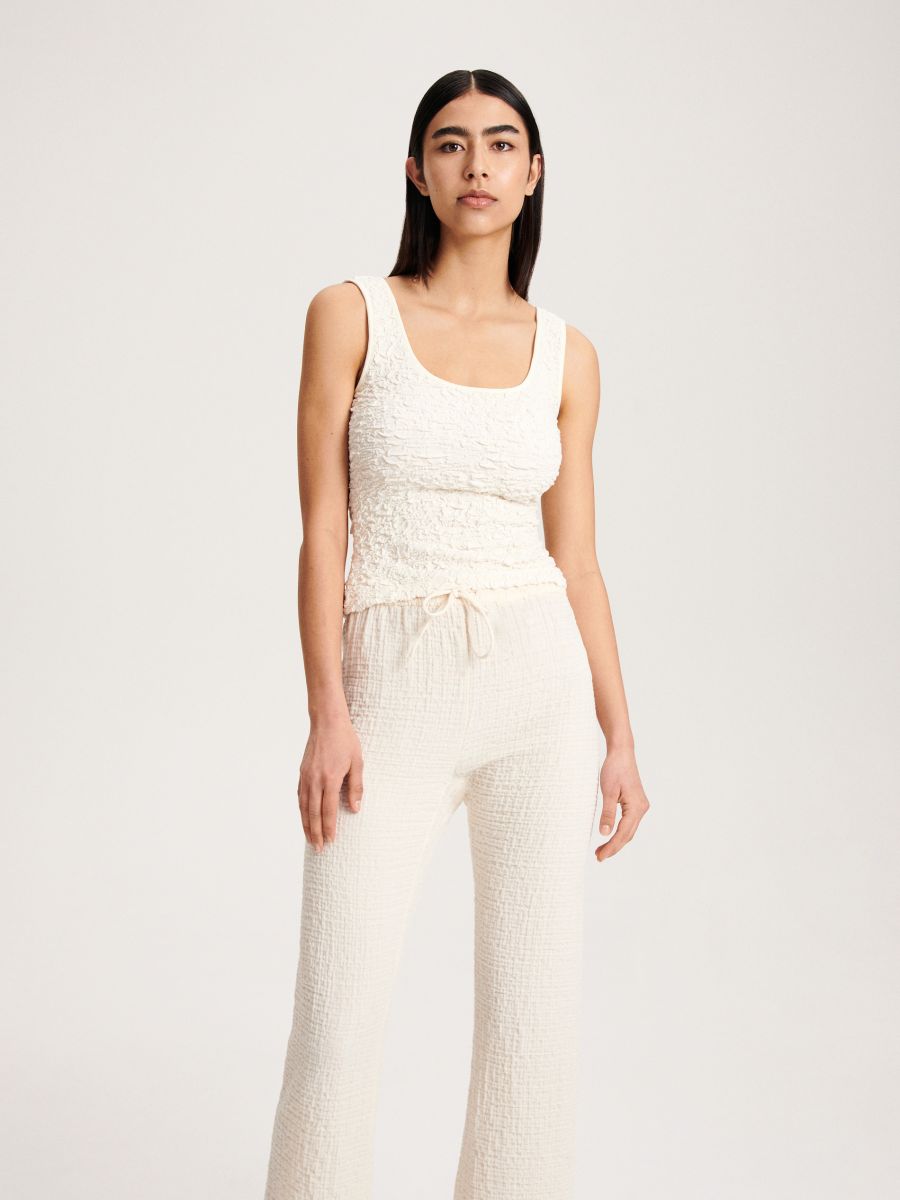 Muslin trousers - cream - RESERVED - 4