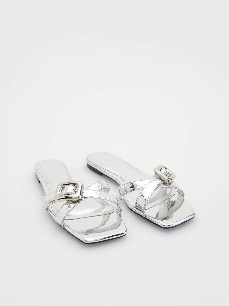 Metallic sliders - silver - RESERVED - 2