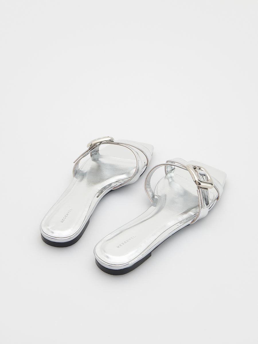 Metallic sliders - silver - RESERVED - 4