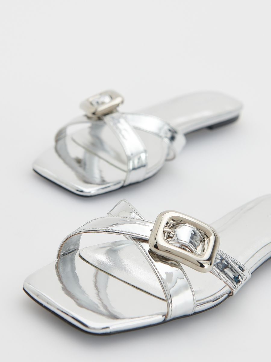 Metallic sliders - silver - RESERVED - 5