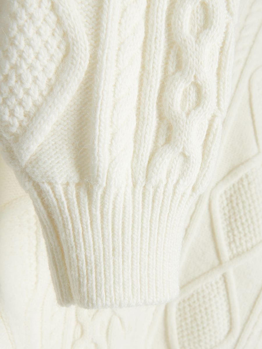 Pullover mit Zopfmuster - creme - RESERVED - 6