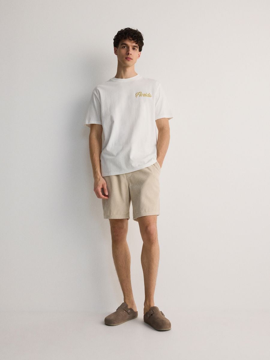 Relaxed fit T-shirt - cream - RESERVED