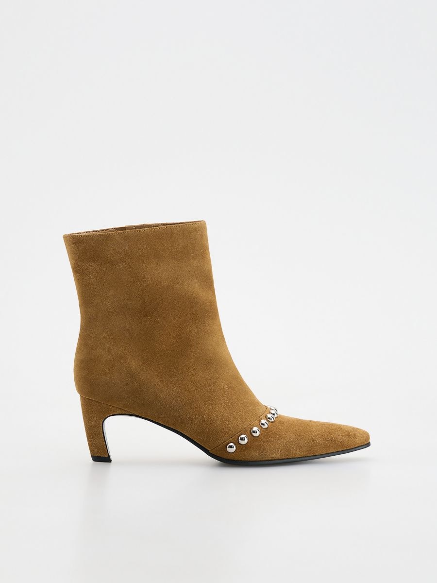 LADIES` ANKLE BOOTS - golden brown - RESERVED