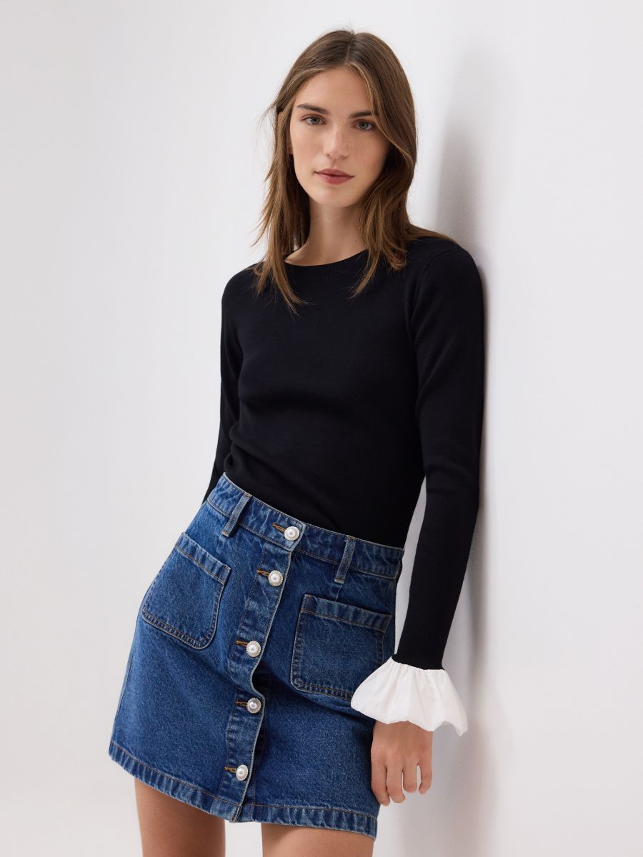 LADIES` SKIRT - сини дънки - RESERVED