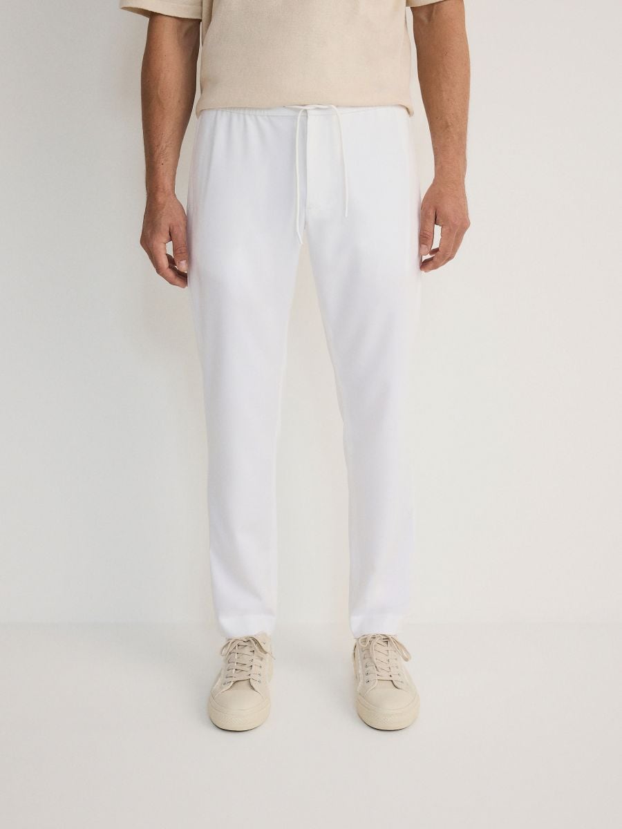 Jogger con allacciatura in vita - bianco - RESERVED - 3