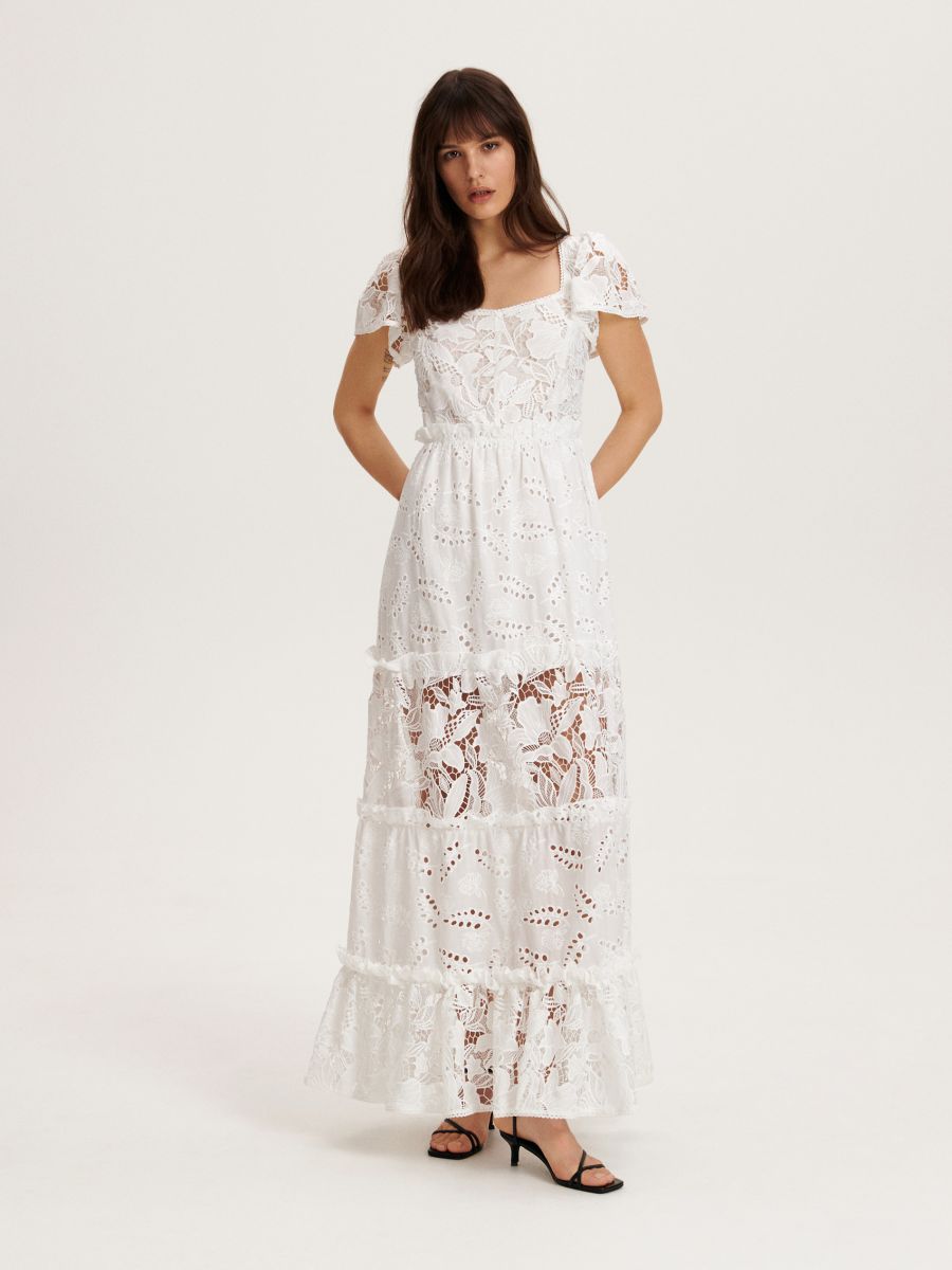 Lace boho style dress - white - RESERVED - 2