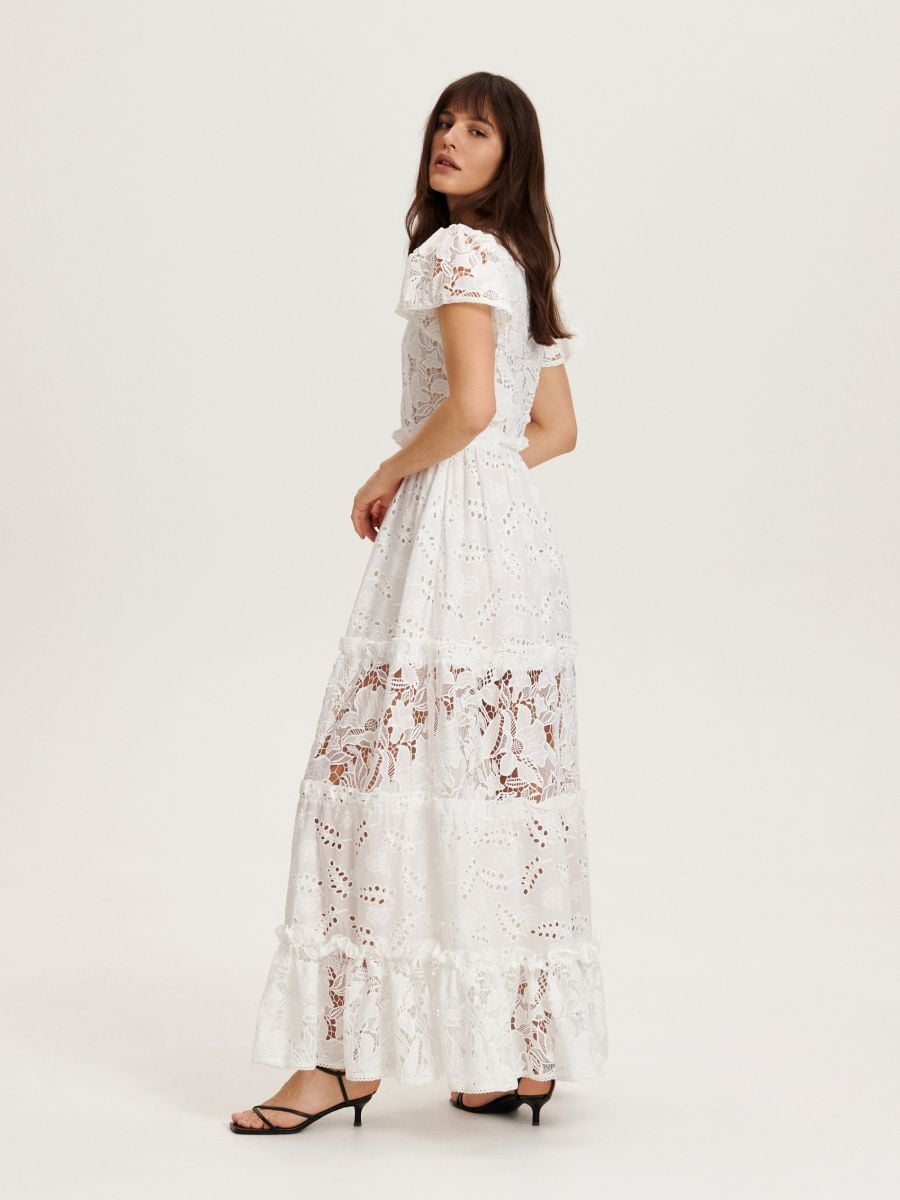 Lace boho style dress - white - RESERVED - 3