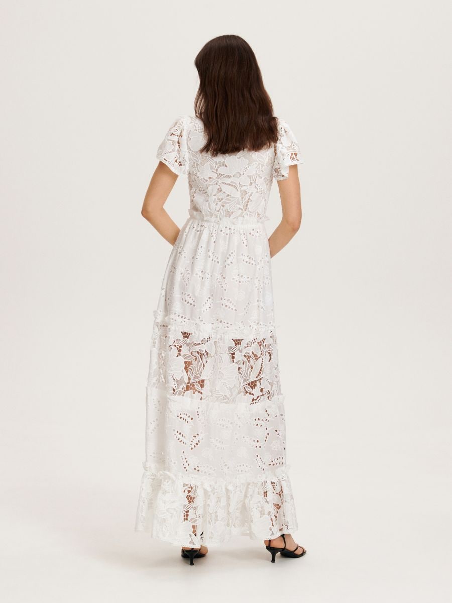 Lace boho style dress - white - RESERVED - 4