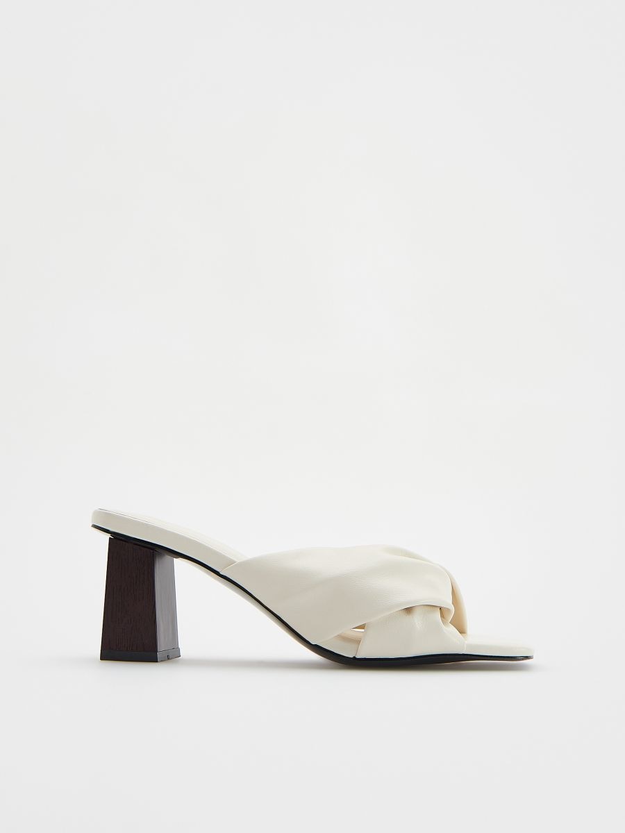 Heeled mule sliders - cream - RESERVED - 2