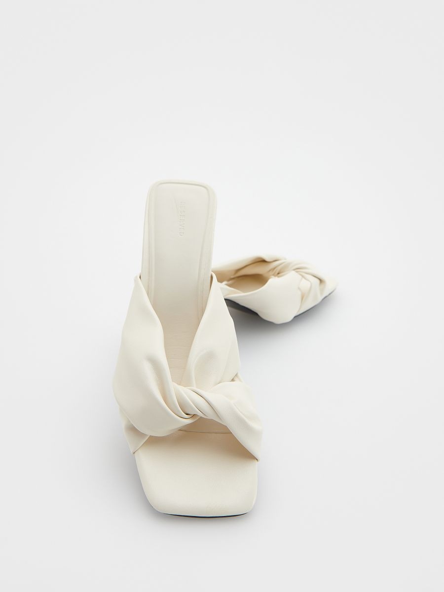 Heeled mule sliders - cream - RESERVED - 4