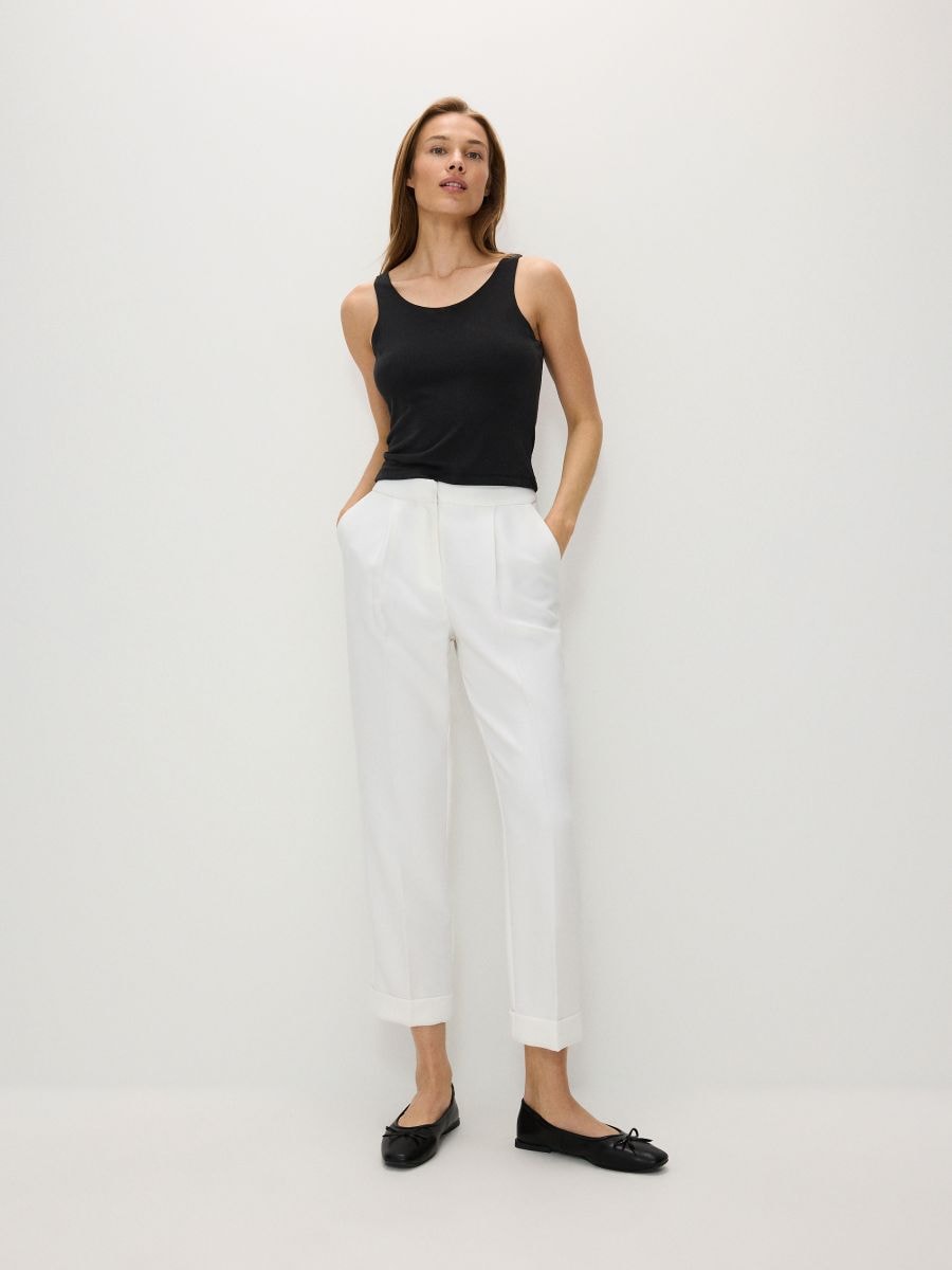 Trousers with cuffs - white - RESERVED - 2