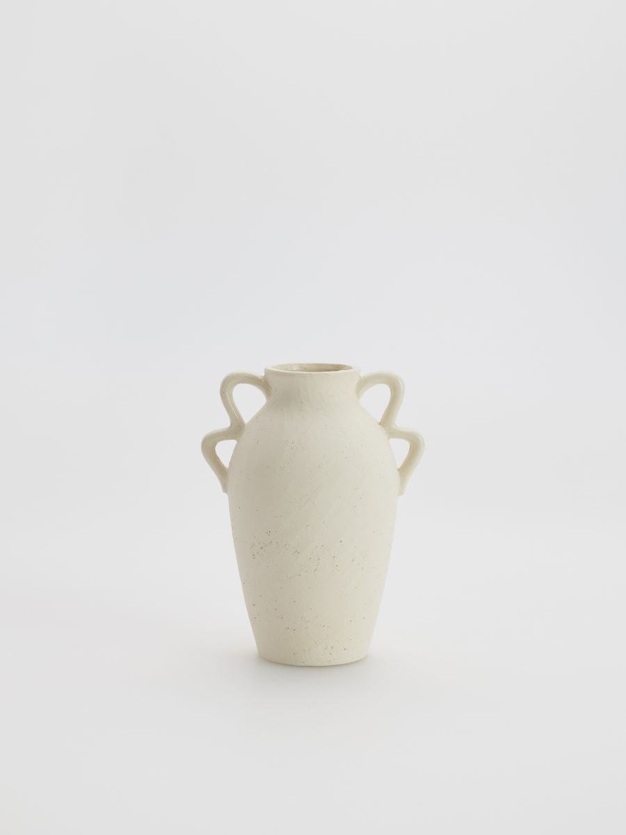 Vase with decorative handles - white - RESERVED