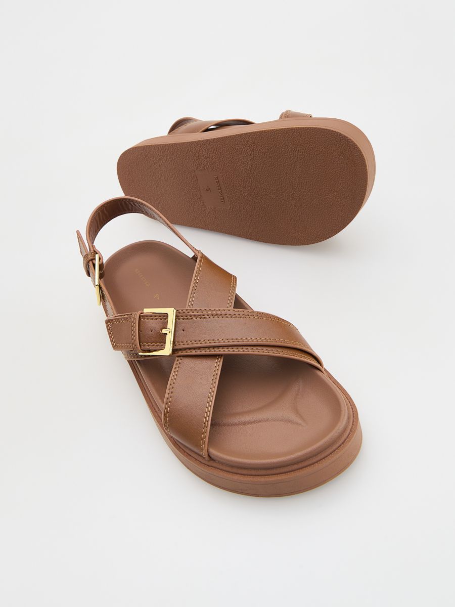 Leren sandalen met gespen - GOUDBRUIN - RESERVED - 5