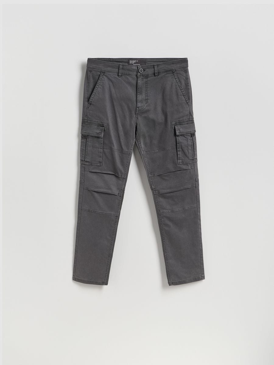 Slim cargo trousers - dark grey - RESERVED