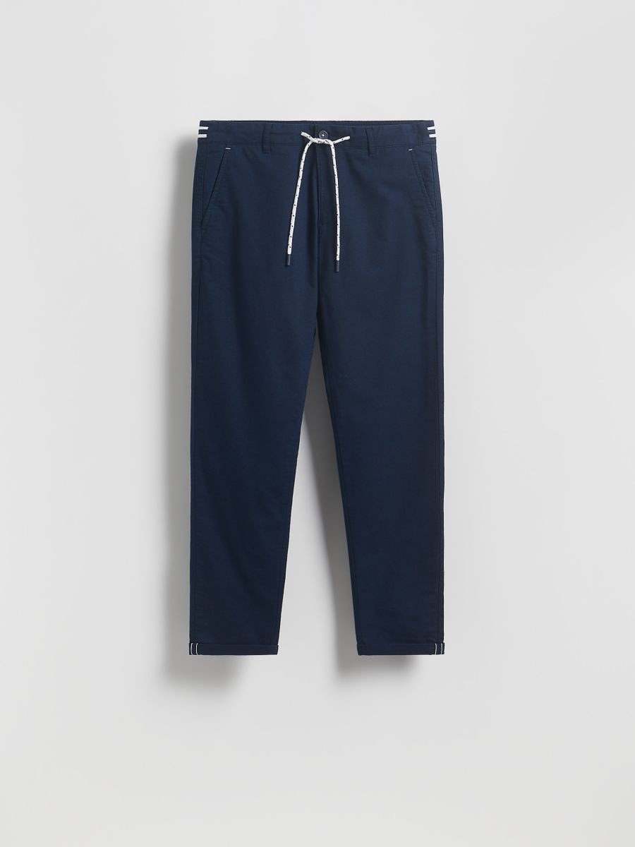 Chino slim cotton rich trousers - navy - RESERVED
