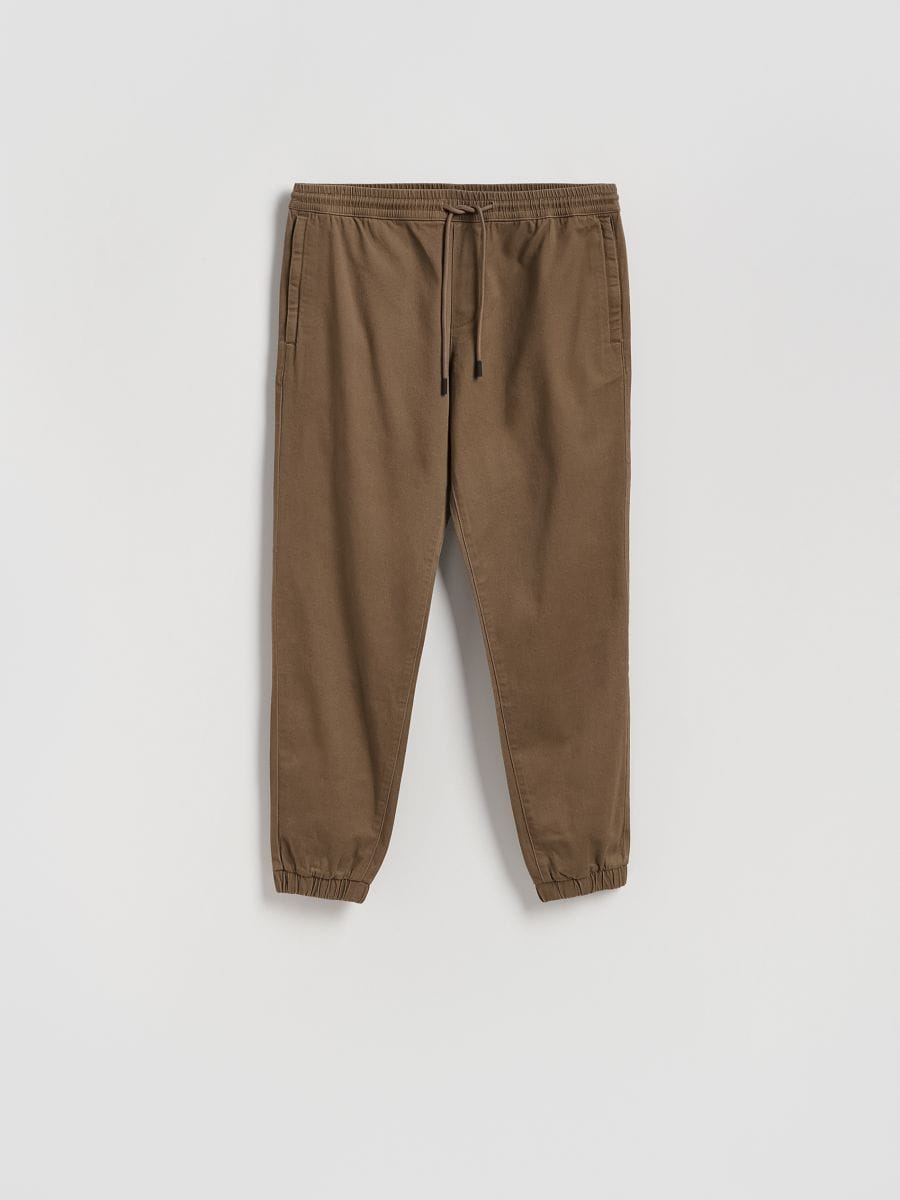 Cotton joggers - dark brown - RESERVED