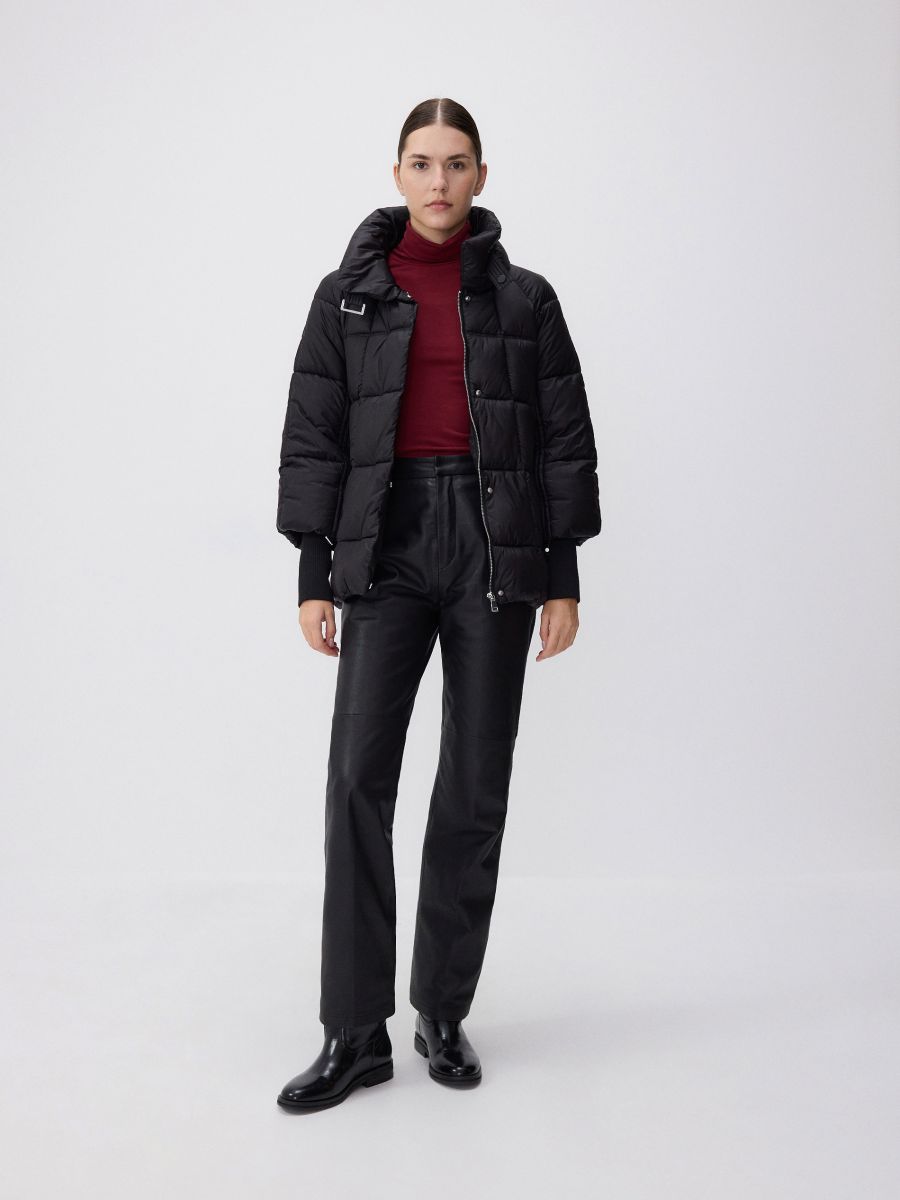 Quilted jacket with high stand up collar - black - RESERVED - 2