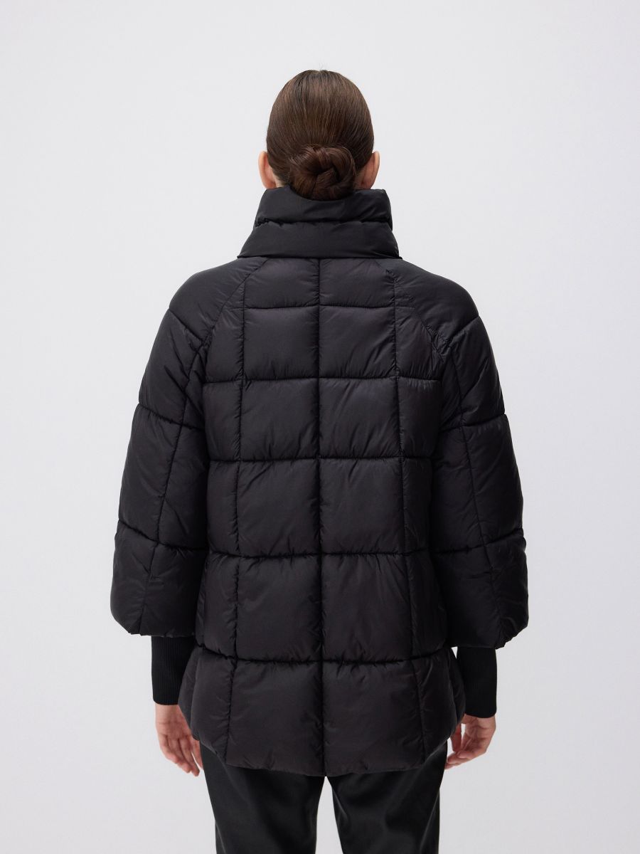 Quilted jacket with high stand up collar - black - RESERVED - 4