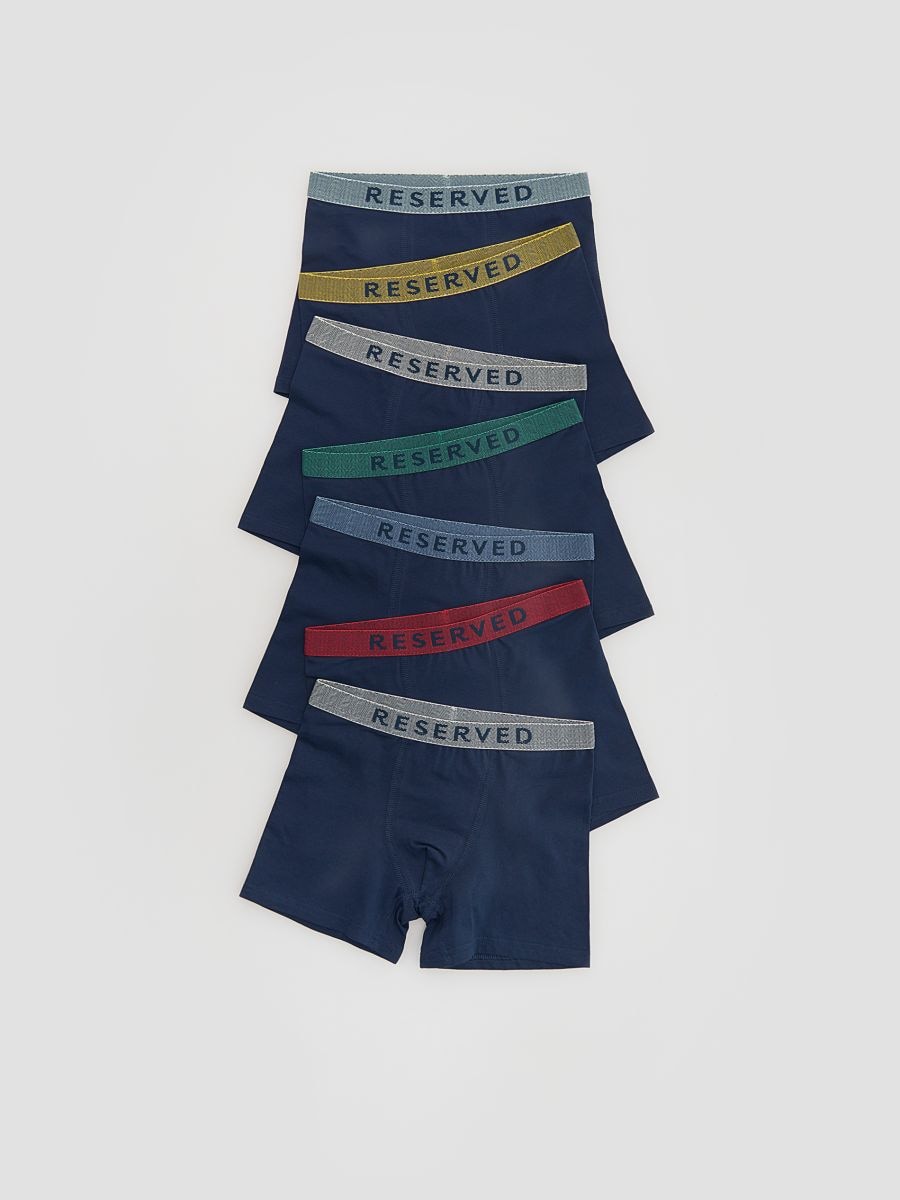 Bawełniane bokserki 7 pack - granatowy - RESERVED