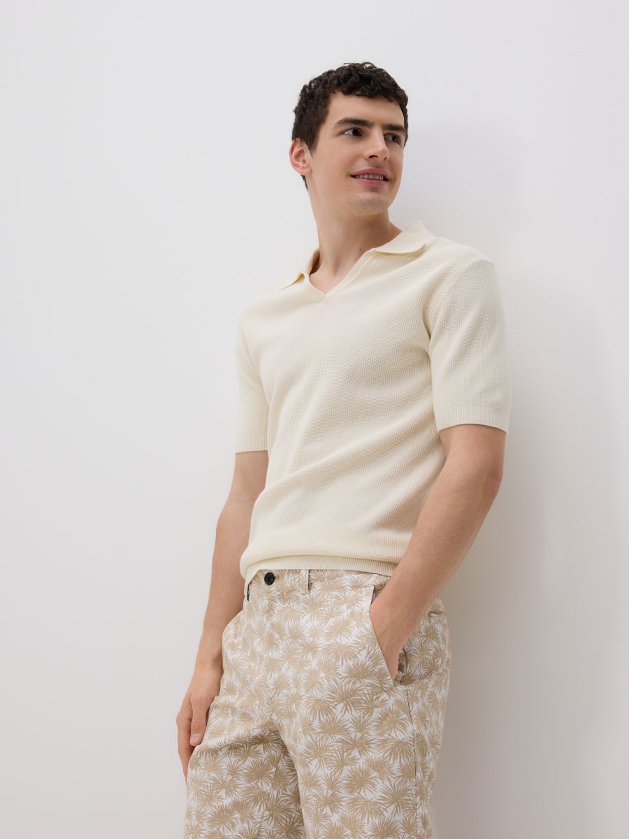 Patterned regular shorts - beige - RESERVED - 3