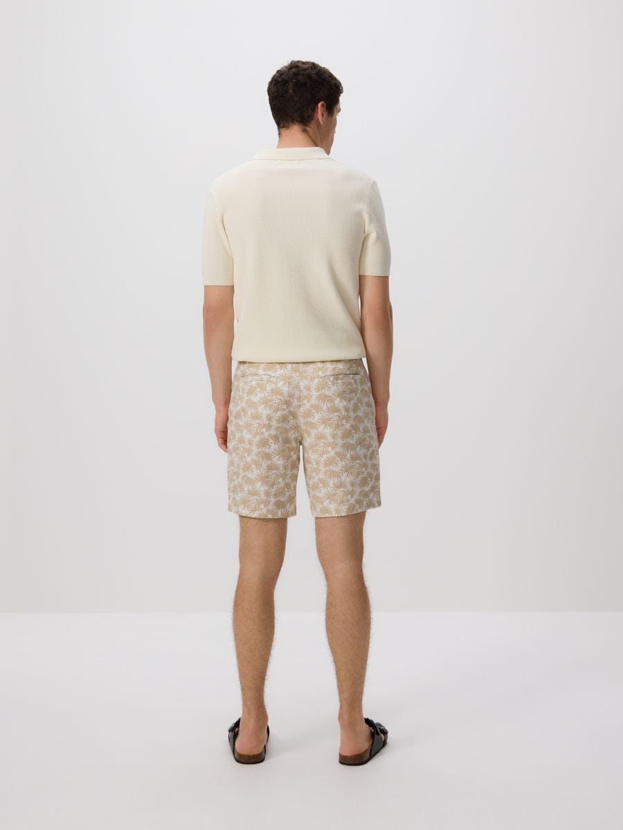 Patterned regular shorts - beige - RESERVED - 4