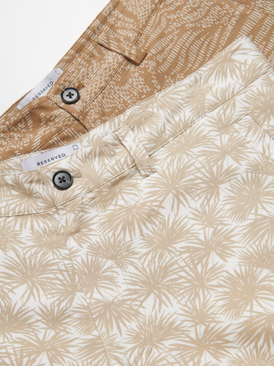 Patterned regular shorts - beige - RESERVED - 6