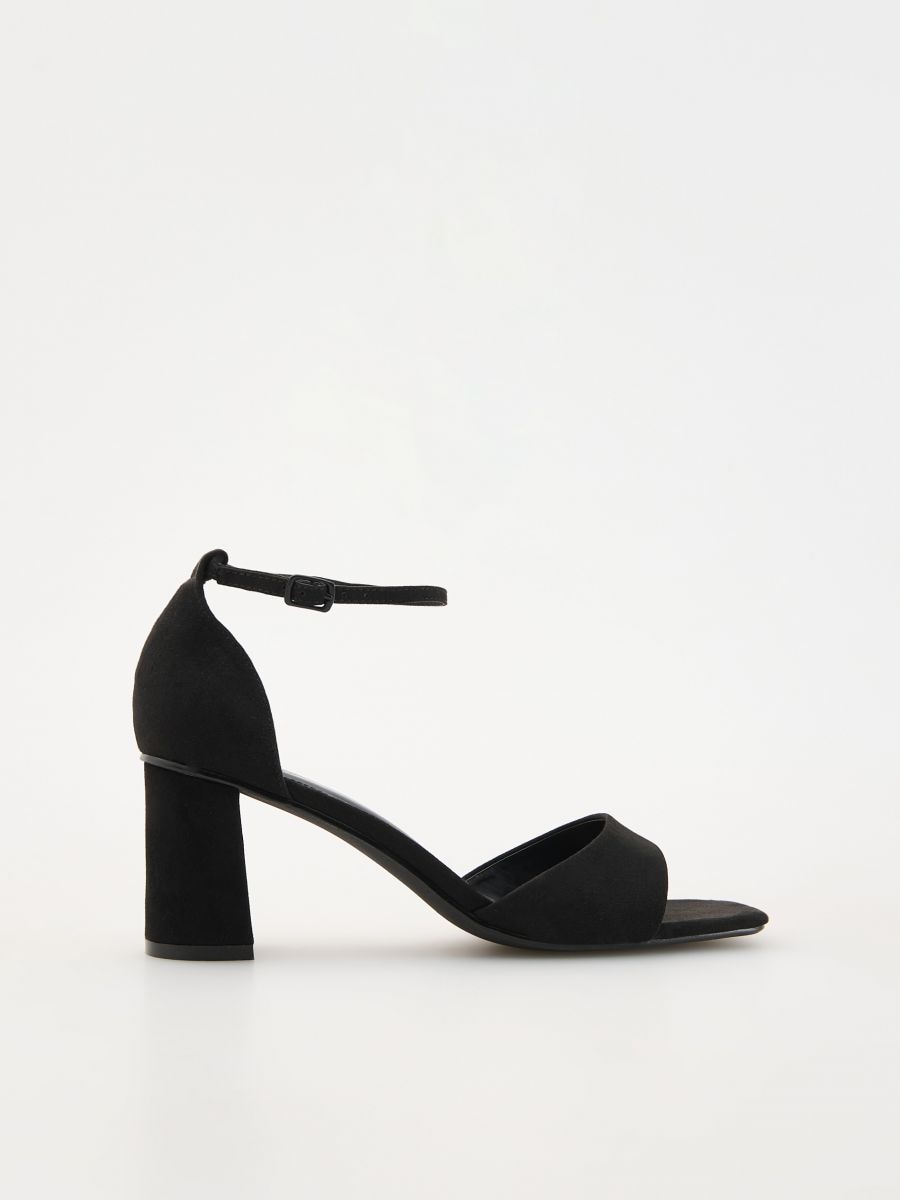 Sandales ar platu papēdi - melns - RESERVED