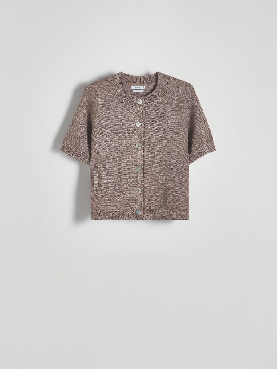Sweter z krótkim rękawem - złoty - RESERVED - 4