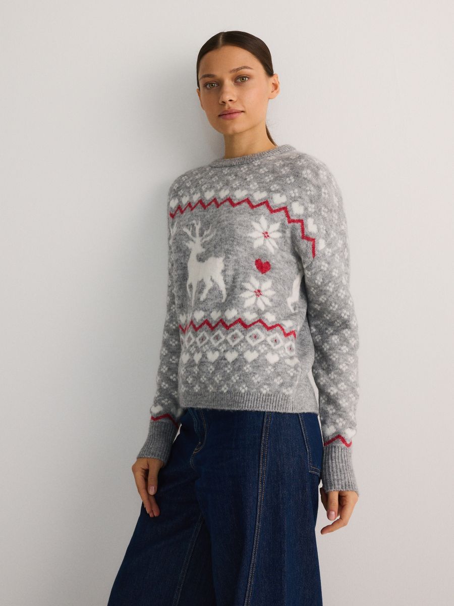 Pull à motif de Noël - gris foncé - RESERVED - 3