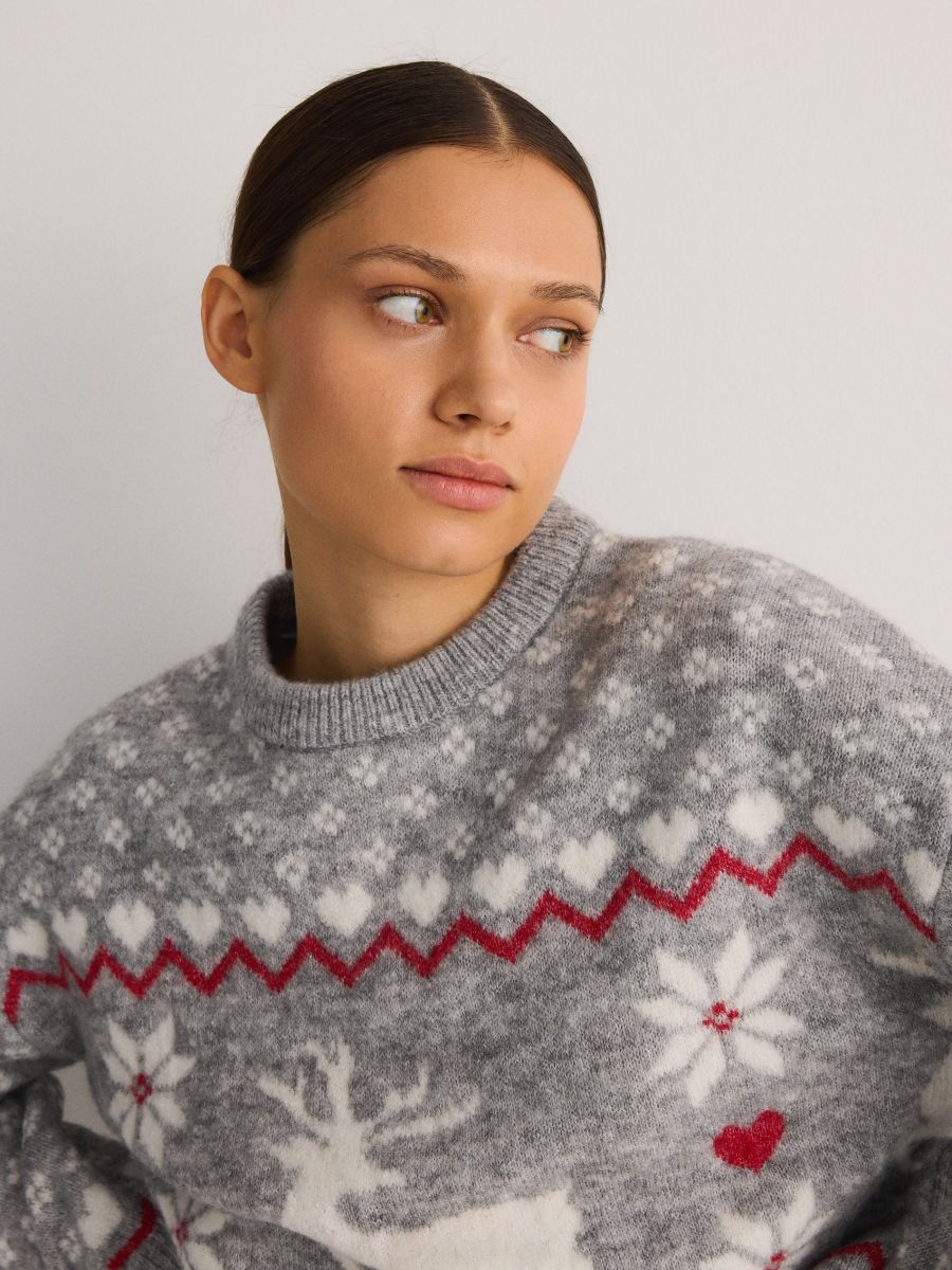 Pull à motif de Noël - gris foncé - RESERVED - 4