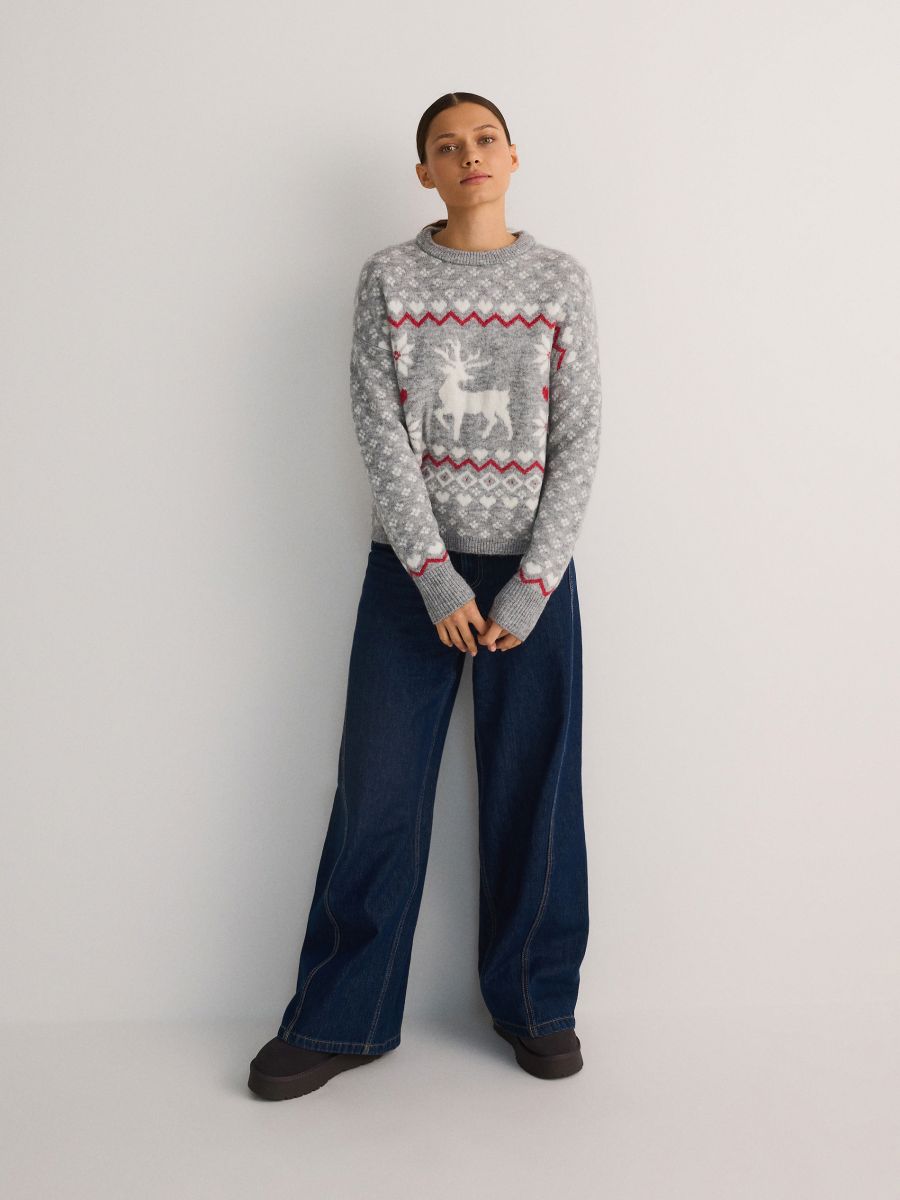 Pull à motif de Noël - gris foncé - RESERVED - 5