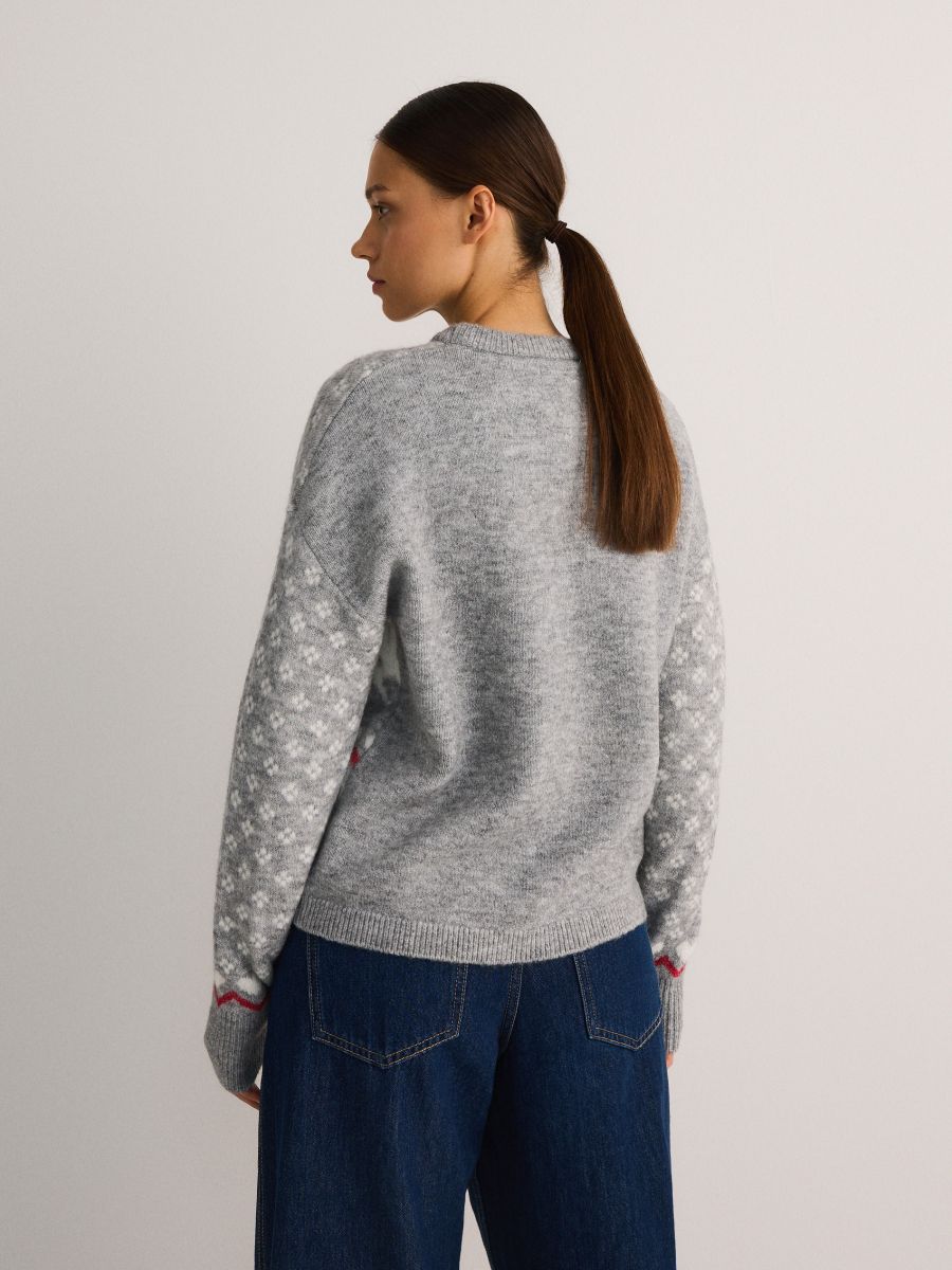 Pull à motif de Noël - gris foncé - RESERVED - 6