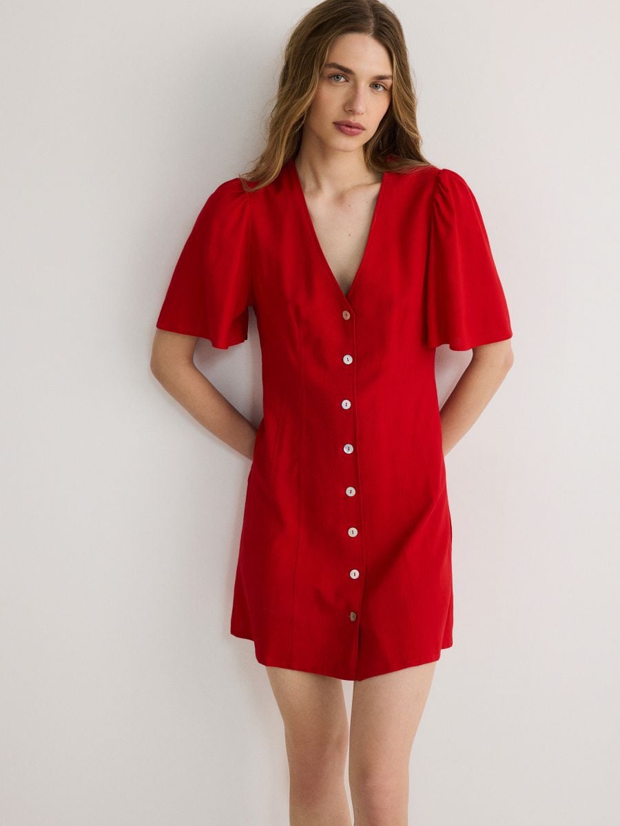 LADIES` DRESS - červená - RESERVED