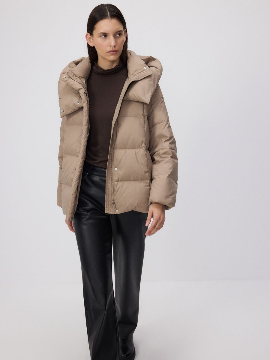 Oversize down-filled jacket - beige - RESERVED - 2