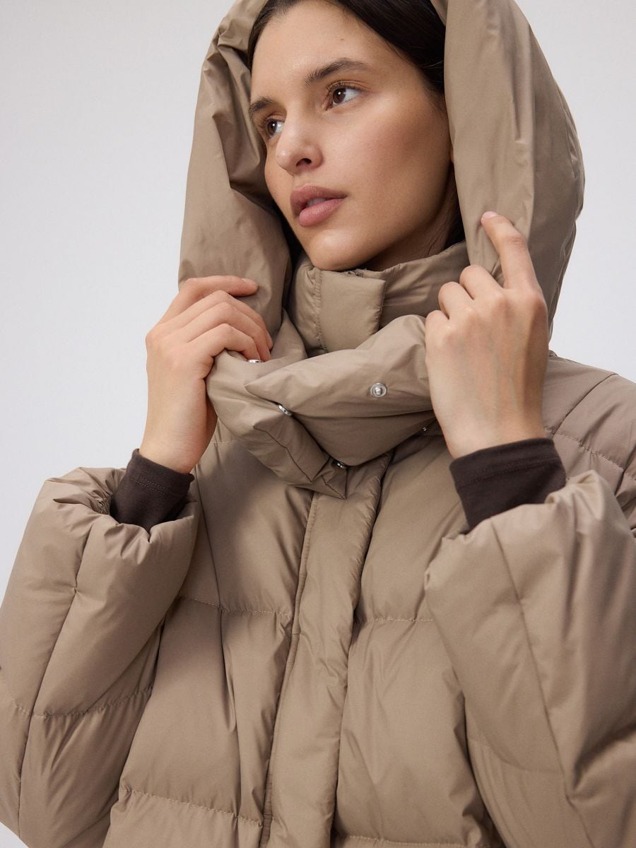 Oversize down-filled jacket - beige - RESERVED - 3