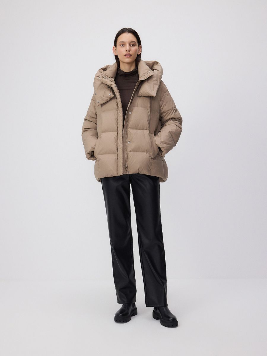 Oversize down-filled jacket - beige - RESERVED - 5
