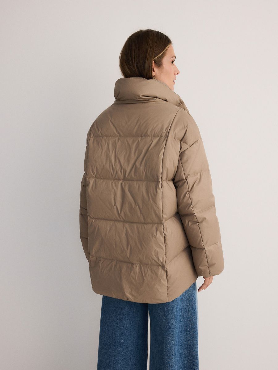Oversize down-filled jacket - beige - RESERVED - 5