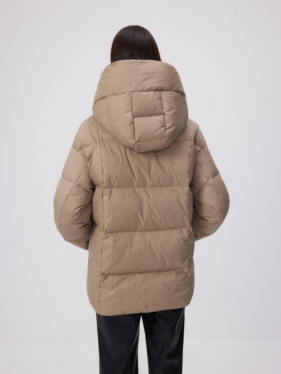 Oversize down-filled jacket - beige - RESERVED - 4