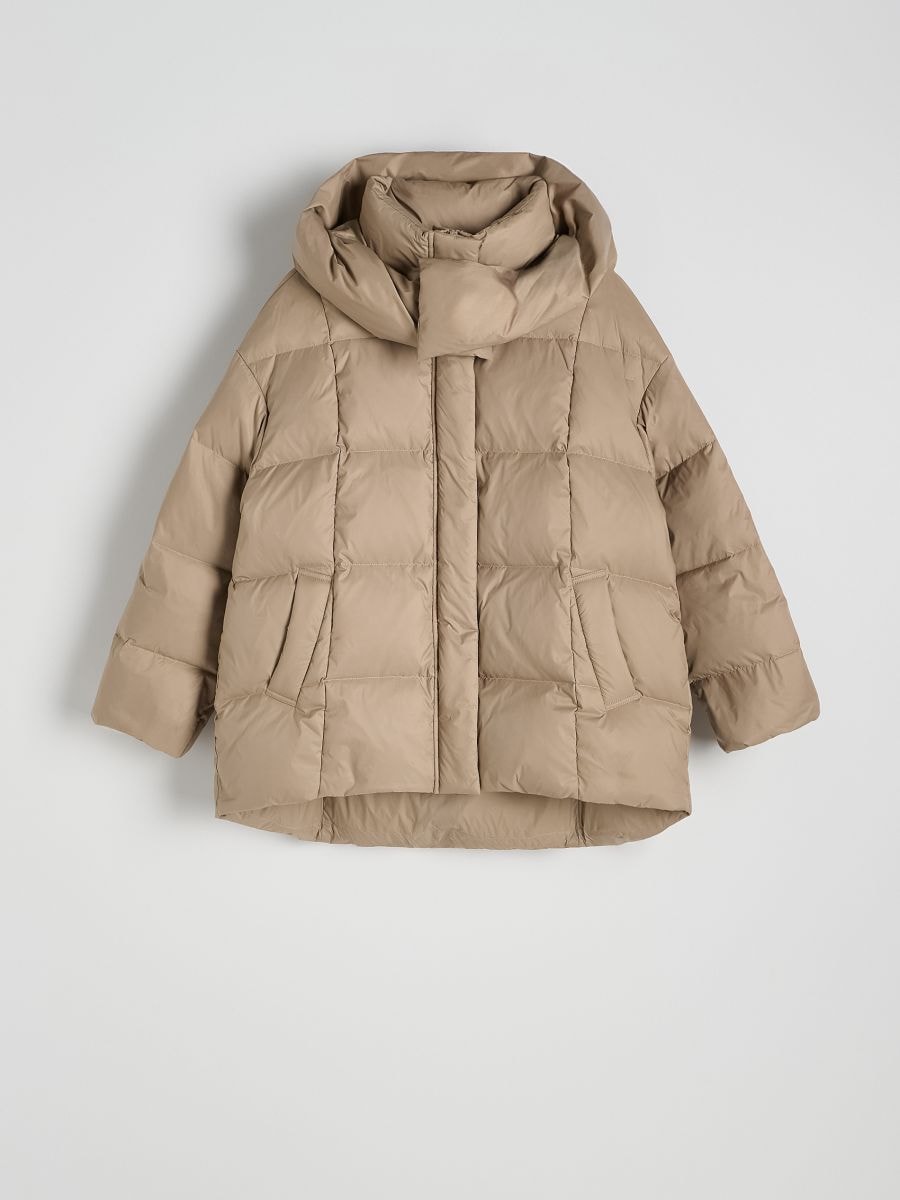 Oversize down-filled jacket - beige - RESERVED - 6