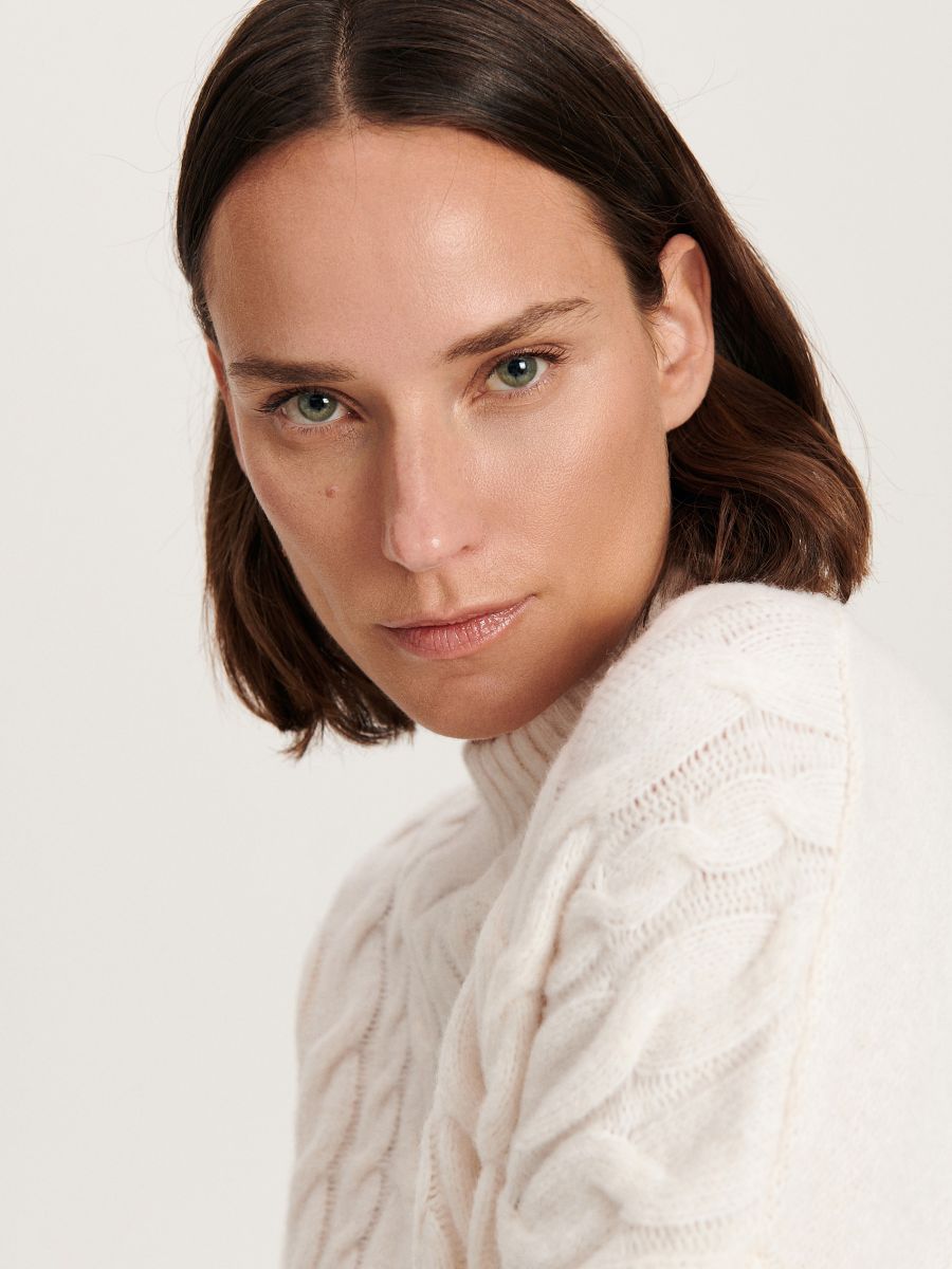 Pullover mit Zopfmuster - beige - RESERVED - 3