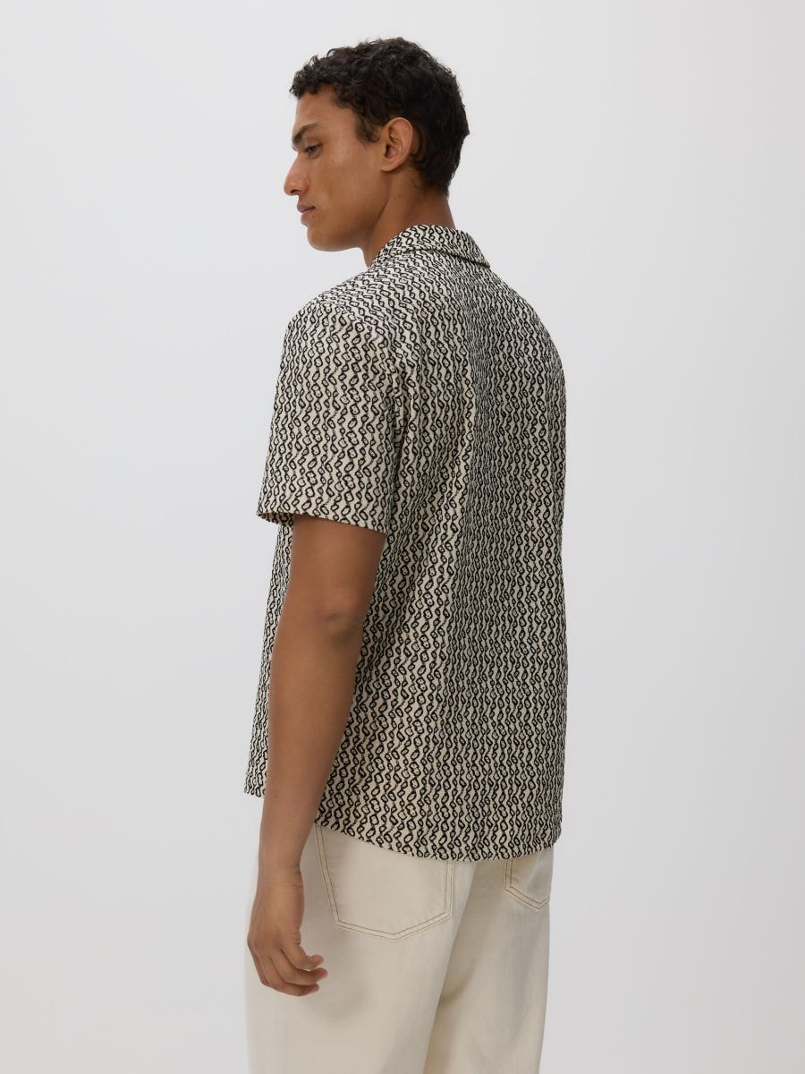 Regular fit patterned shirt - beige - RESERVED - 3