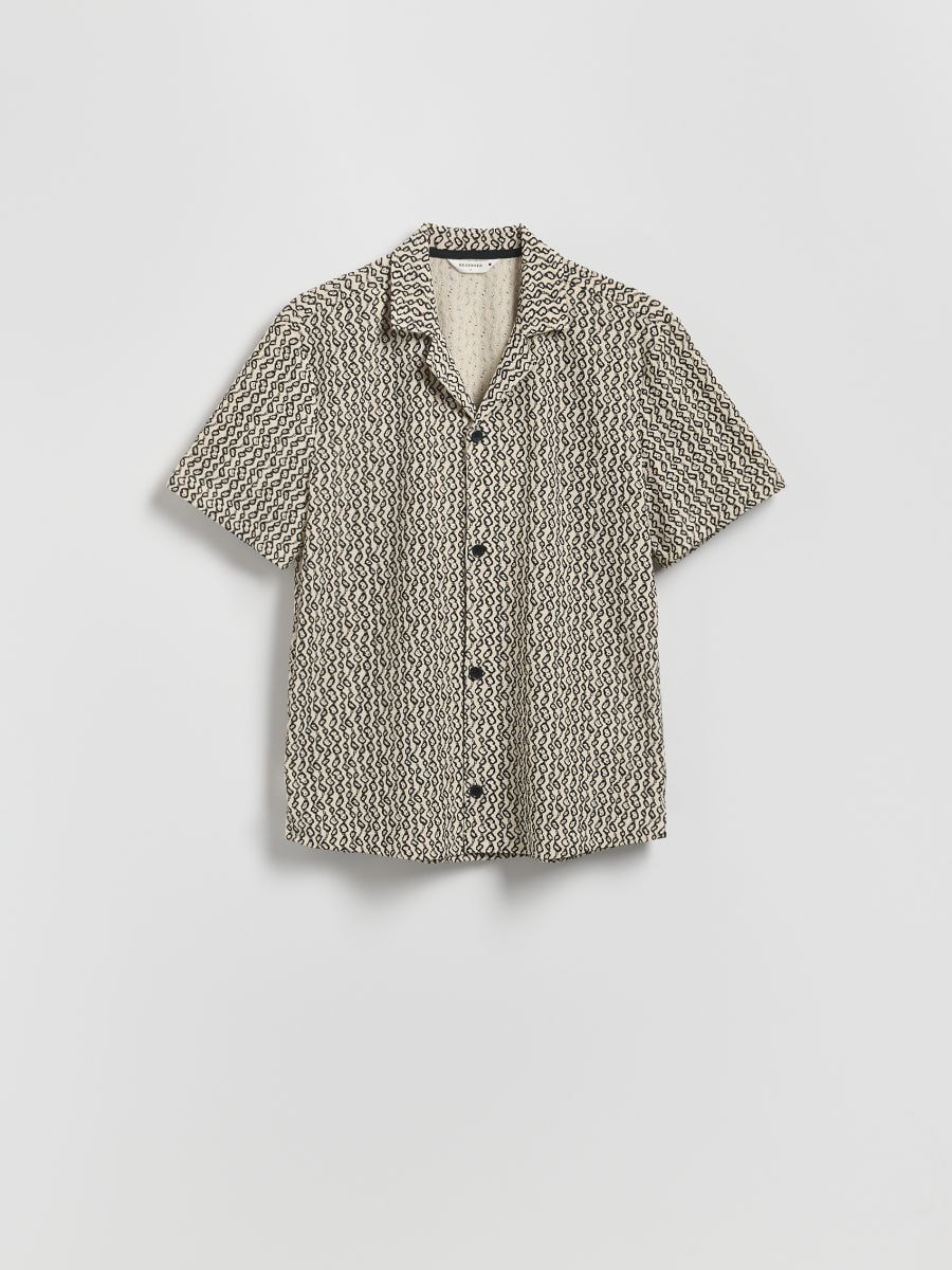 Regular fit patterned shirt - beige - RESERVED - 5