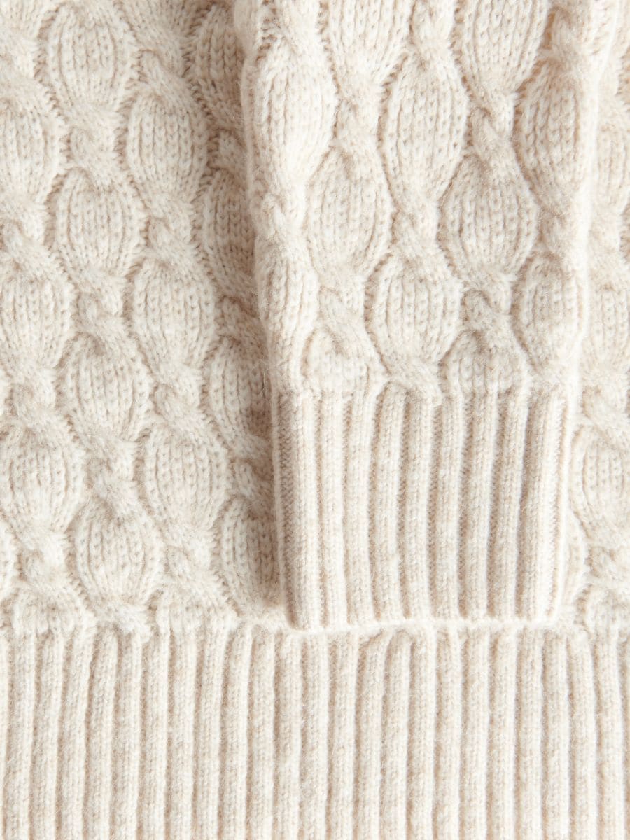 Pulover z okrasnim pletenim vzorcem - beige - RESERVED - 2