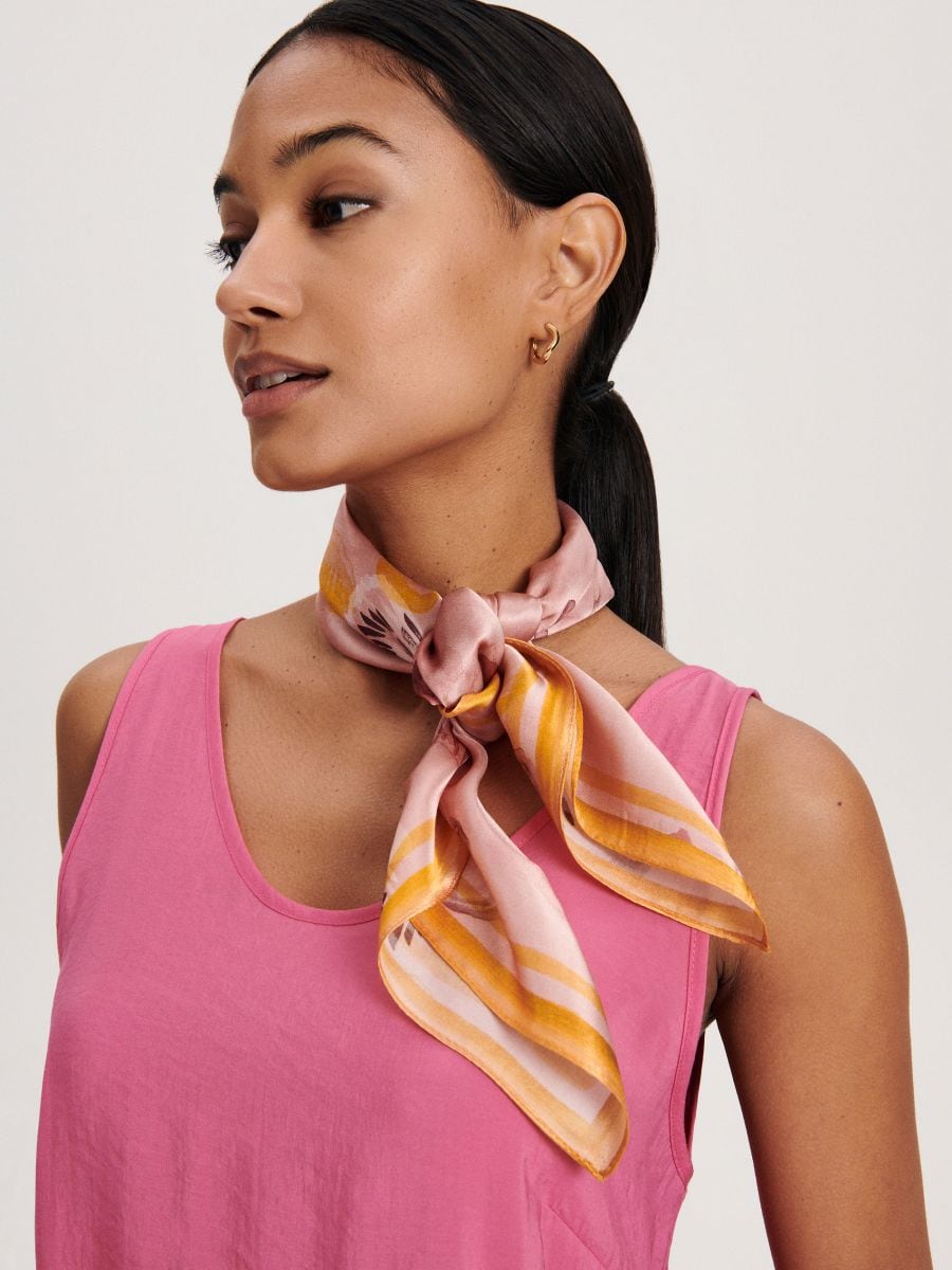 Silk scarf with original pattern - multicolor - RESERVED - 2