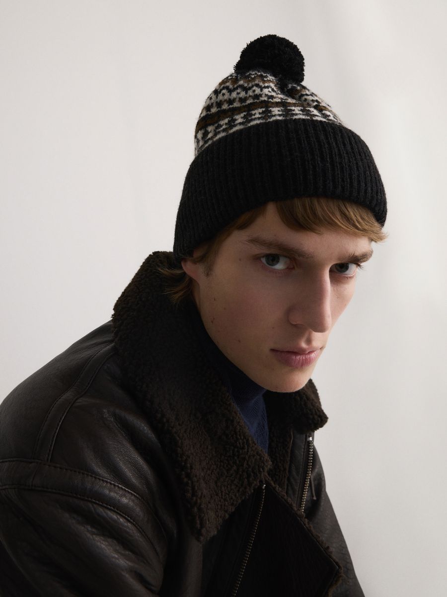 Beanie with pom pom - multicolor - RESERVED - 2