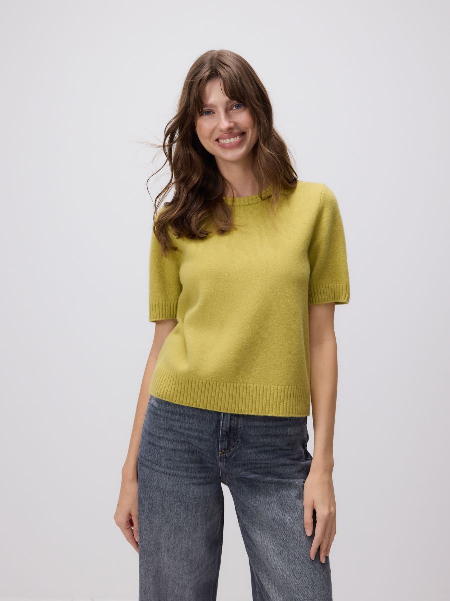 Wool jumper - yellow green - RESERVED