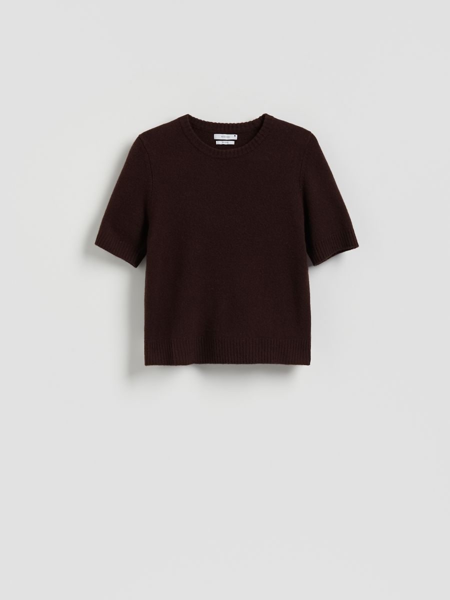 Wool jumper - dark brown - RESERVED