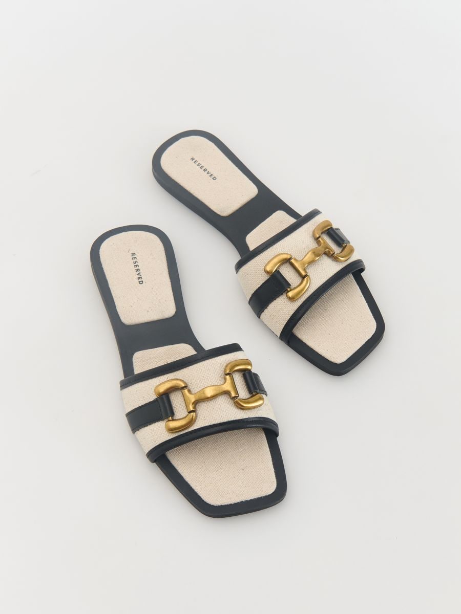 Sliders with leather finish - multicolor - RESERVED - 3